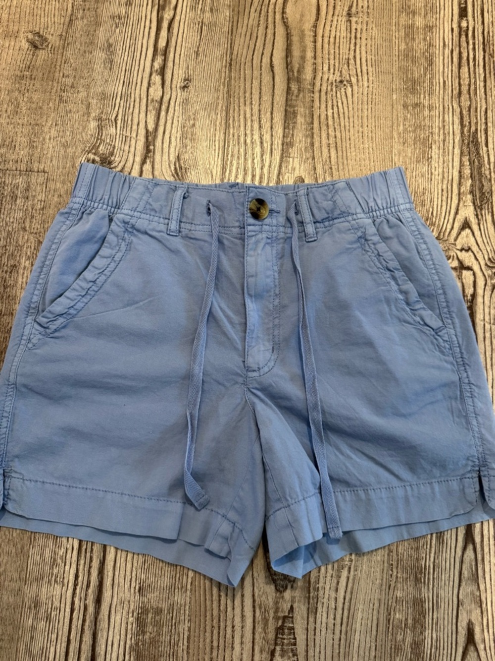 Light Blue Women’s Pull-Tie Cotton Shorts
